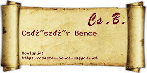Császár Bence névjegykártya