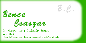 bence csaszar business card